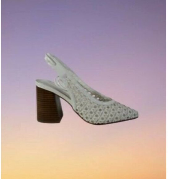 ASOS Shoes womens White Sling Back Slip On Pointed Toe Size 3 - Picture 2 of 11